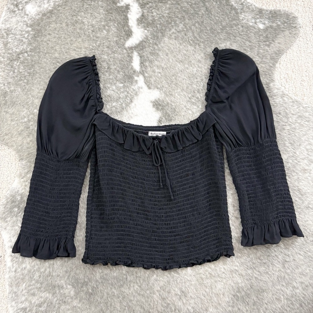 Reformation Julie Square Neck Smock Top Small - Picture 4 of 9